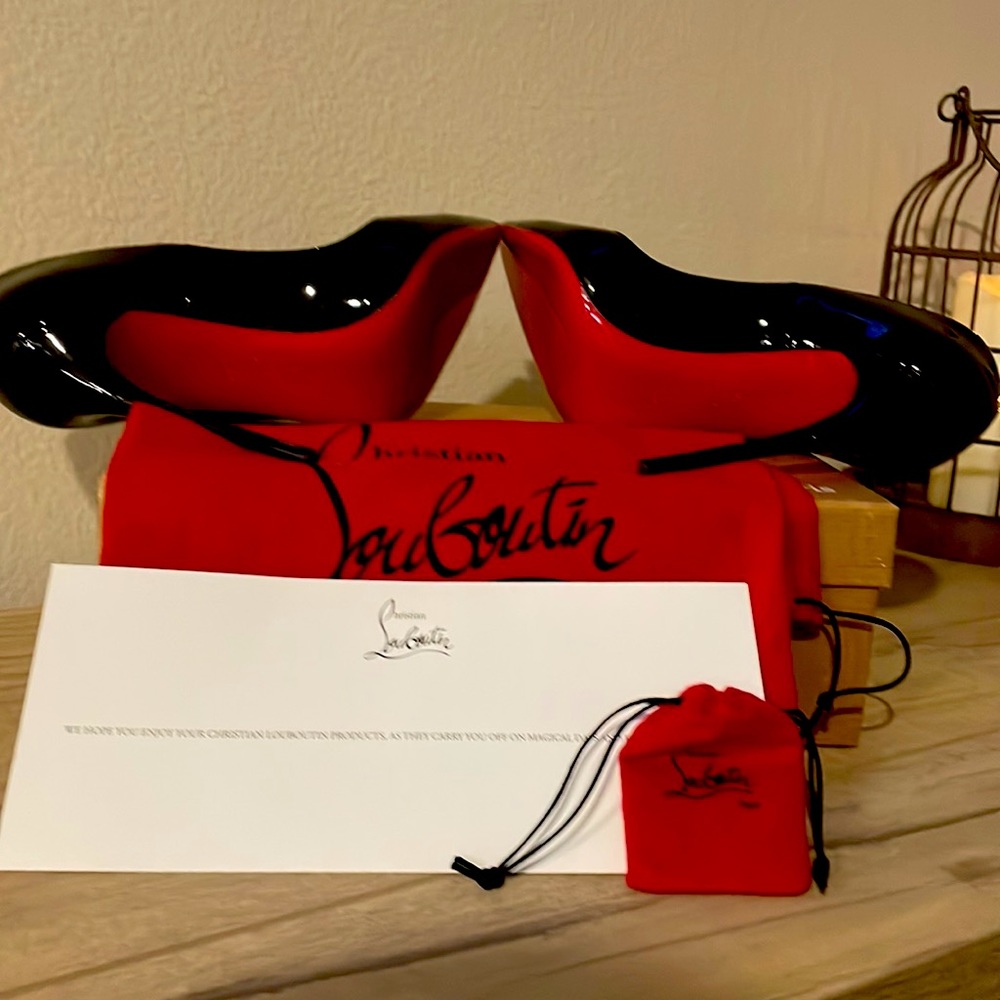 Christian Louboutin Black Patent Leather 120mm Heal Sokate - Picture 3 of 5